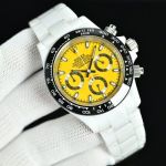 Rolex Daytona 43mm Japan Quartz Movement Men Luminous Yellow/Blue Face Watch